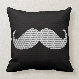 White Mustache Metal Hole Kussen