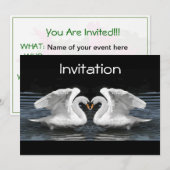 White Mute Swan Mirror Afbeelding Kaart (Voorkant / Achterkant)