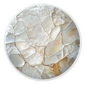 White Nacre Pattern Keramische Knop (Voorkant)