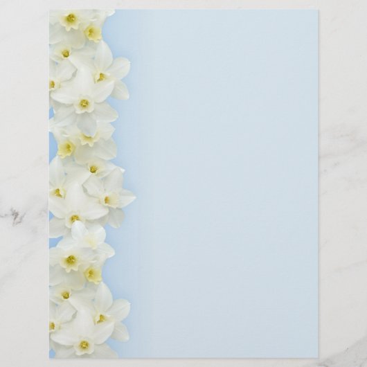 White narcissus border blank flyer (Voorkant)