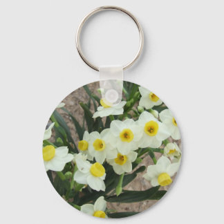 White Narcissus Flowers Sleutelhanger