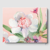 White Narcissus on Pink Floral Wedding Guest Book Gastenboek (Achterkant)