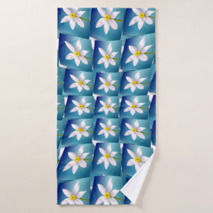 White Narcissus Pattern Badhanddoek