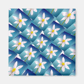 White Narcissus Pattern Magneet (Voorkant)