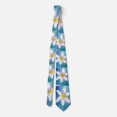 White Narcissus Pattern Stropdas (Achterkant)