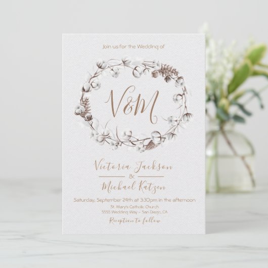 White Natures Wreath Wedding invitations (Debout devant)