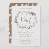 White Natures Wreath Wedding invitations (Devant / Derrière)