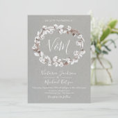 White Natures Wreath Wedding invitations (Debout devant)