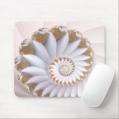 White Nautilus Cute Abstract Seashell Art Muismat (Met muis)