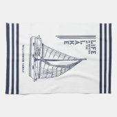 White Navy Blue Life is beter bij het meer Theedoek (Horizontaal)