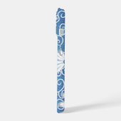 White Navy Blue Stippen Daisy Flowers Floral Patte iPhone 15 Hoesje (Linkerkant)