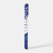 White Navy Blue Stippen Daisy Flowers Floral Patte iPhone 15 Hoesje (Rechterkant)