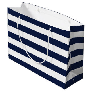 White Navy Blue Stripes Pattern {kies uw kleur} Groot Cadeauzakje