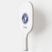 White Navy Circle Monogram Font DIY BG Pickleball Paddle (Links)