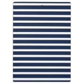 White Navy Stripe Pattern Gold Name Sjabloon Klembord (Achterkant)