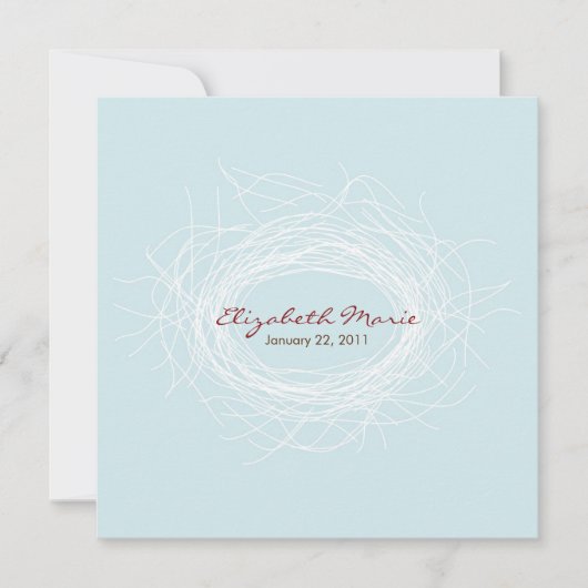 White Nest Double Sided Invitation Kaart (Voorkant)