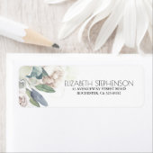 White Neutral Flowers Waterverf Greenery Etiket (Insitu)