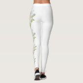 White Nevada State Flower Saguaro Cactus Leggings (Dos)