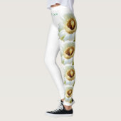 White Nevada State Flower Saguaro Cactus Leggings (Gauche)