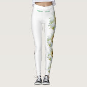 White Nevada State Flower Saguaro Cactus Leggings (Devant)