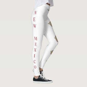White New Mexico State Flower Leggings Yucca