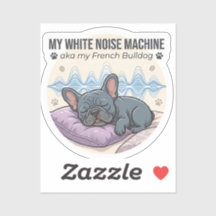 White Noise Machine Frenchie Sticker