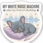 White Noise Machine Frenchie Sticker (Voorkant)