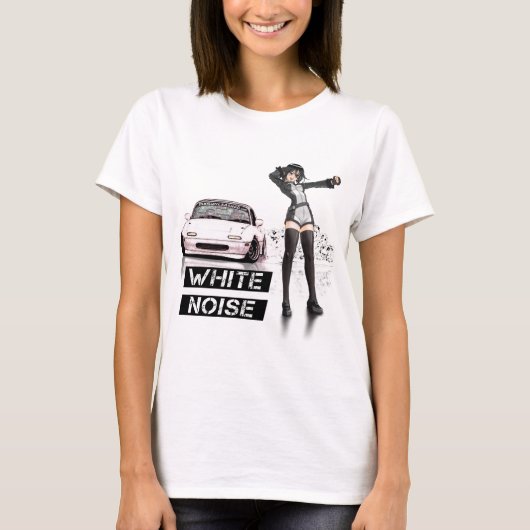 White Noise MX5 Miata T-shirt (Voorkant)