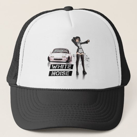 White Noise MX5 Miata Trucker Pet (Voorkant)