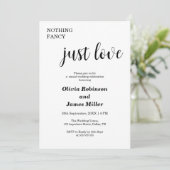 White Nothing Fancy Just Love Casual Wedding  Kaart (Staand voorkant)