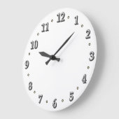 White Numbers Clock Face Sjabloon Grote Klok (Hoek)