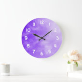 White Numbers Paarse Sky Wall Clock Grote Klok (Huis)