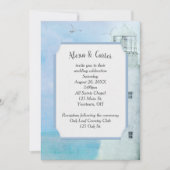 White Ocean Lighthouse Wedding Kaart (Voorkant)