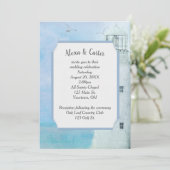 White Ocean Lighthouse Wedding Kaart (Staand voorkant)