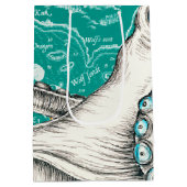 White Octopus Map Blauwgroen Medium Cadeauzakje (Achterkant)