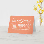 White Oh The Horror Halloween Carte de voeux (Fleur jaune)