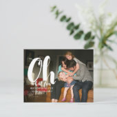 White Oh What Fun Holiday Photo Carte postale (Debout devant)