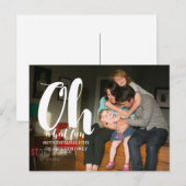 White Oh What Fun Holiday Photo Carte postale (Devant / Derrière)