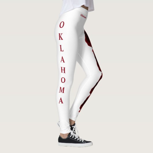 White Oklahoma State Oklahoma Rose Leggings de fle (Droite)