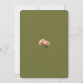 White & Olive | Blush Rose Wedding Invitation Kaart (Achterkant)