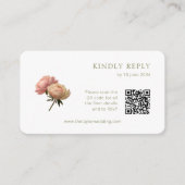 White & Olive | Chic Rose Wedding RSVP QR Code  Informatiekaartje (Voorkant)