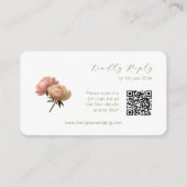 White & Olive | Chic Rose Wedding RSVP QR Code  Informatiekaartje (Voorkant)