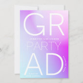 White Ombre Modern Minimum voor High School Afstud Kaart (Voorkant)