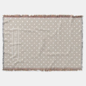 White On Beige Polka Dots Pattern With Custom Name Deken (Voorkant)