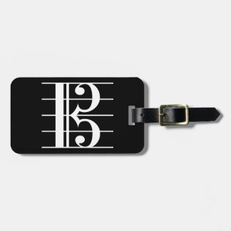 White-on-Black Alto Clef Bagagelabel