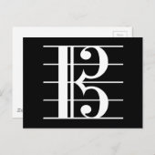 White-on-Black Alto Clef Briefkaart (Voorkant / Achterkant)