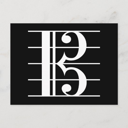 White-on-Black Alto Clef Briefkaart (Voorkant)