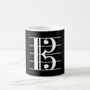 White-on-Black Alto Clef Koffiemok