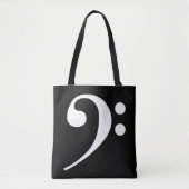 White-on-Black Bass Clef Draagtas (Voorkant)