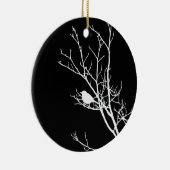 White on Black Bird Silhouette, 2016 - Keramisch Ornament (Rechts)